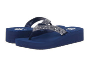 Yellow Box Africa Slip On Thong Wedge Flip Flop Navy