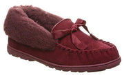 Bearpaw Indio Women's Slipper Wine Fur Lined Suede Slip On Loafers