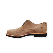 Tod's Men's Allacciato Shoes Taupe Suede TABACCO CHIARO Wingtip Oxford Shoes