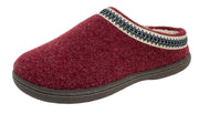 Clarks Indoor and Outdoor Burgundy Slipper Cozy Wool Mule Slip-On Fur Lined Clog