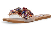 Steve Madden BRIONNA Jeweled Embellished Sandals Multi Rhinestone Flats