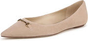 Sam Edelman Nori Cappuccino Pointed Toe Chain Detailed Slip On Ballet Flats