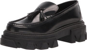 Sam Edelman Dandrea Black Leather Chunky Platform Rounded Toe Slip On Loafers