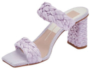 Dolce Vita Paily Lilac Raffia Braided Straps Slip On Open Toe Heeled Sandals