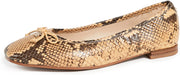 Sam Edelman Jillie Dark Wheat Leather Cushioned Pointy Toe Detailed Ballet Flats