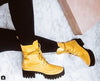 Cape Robbin Dashing Yellow Lug Sole Chunky Platform Ankle Combat Boot