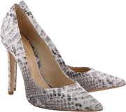 Schutz Women's Caiolea Pearl Snake Gray Gilberta Stiletto Dress Pump