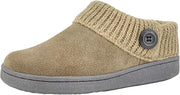 Clarks Sage Knitted Collar Winter Clog Rounded Closed Toe Slippers