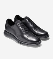 Cole Haan 2.ZeroGrand Laser Wing Black Leather Black Round Toe Oxford Sneakers