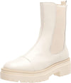 Sam Edelman Wellington Modern Ivory Block Heel Closed Toe Pull On Ankle Boots