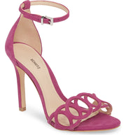 Schutz Mauve Leather Cut Out Open Toe Ankle Strap Comfortable Stiletto Sandals