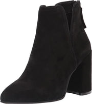 Steve Madden Thrived Black Suede Block Heel Pointed Toe Ankle Fashion Boots