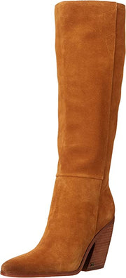 Sam Edelman Annabel Toasted Chestnut Stacked Block Heel Pointy Toe Fashion Boots