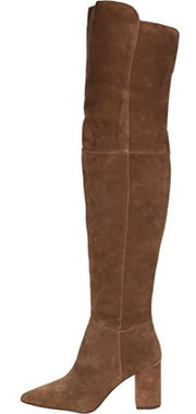 LOUISE ET CIE Wasi Granola Brown Suede Over The Knee Pointed Toe Block Heel Boot