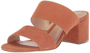 SCHUTZ Rashne Toasted Nut Double Strap Heeled Sandal  Open toe Block Heel Mule