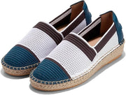 Cole Haan Cloudfeel Espadrille II White/Blue Wing Teal/Dark Chocolate Stitchlite