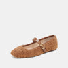 Dolce Vita Rodni Pecan Plush Leather Mary Jane Squared Toe Ballet Flats