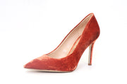 Sam Edelman Hazel Paprika Velvet Wide Stiletto Dress Shoes Pointed Toe Pump (7.5W, Paprika Velvet)