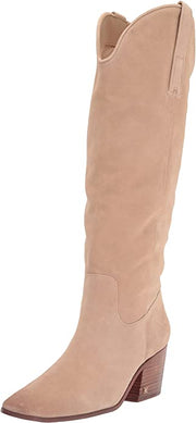 Sam Edelman Britten Sesame Squared Toe Block Heel Leather Knee High Western Boot