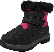 Bearpaw Kids Amanda Fur Lined Pull On Round Toe Waterproof Snow Boots Black Pink
