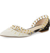 Cecelia New York Min Ballet Flats Black White Clear Chic Pointy Embellished Shoe