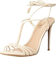 Sam Edelman Safiya Modern Ivory/Summer Sand Tie Up Stiletto Heeled Sandals