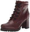 Kelsi Dagger Trek Oxblood Red Leather Block Heel Lace-up Combat Platform Bootie