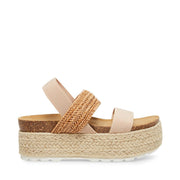 Steve Madden Circa1 Flatform Wedge Sandal Natural Nude Platform Espadrille