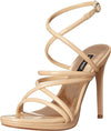 Nine West Lexy 3 Light Natural Rounded Open Toe Buckle Stiletto Heeled Sandals