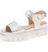 Shellys London Dita Silver Lugged Platform Two Strap Metallic Retro Sandals
