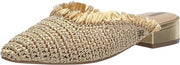 Sam Edelman Reeta Gold Squared Toe Fringe Detailed Slip On Classic Flats Shoes