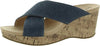 LifeStride Donna Dark Denim Fashion Slip On Casual Strap Wedges Sandals 9.5