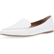 Steve Madden Feather Pointed Closed Toe Slip On Loafers Flat White Leather