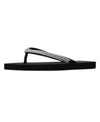 Nine West FLIPS8 Black Rhinestones Slip On Flat Flip Flops Thong Sandals