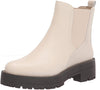 Sam Edelman Justina Modern Ivory Pull On Block Heel Almond Toe Ankle Boots