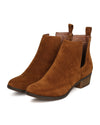 Breckelles Austin-14 Tan Vegan Suede Womens Dress Cut Out Pull On Riding Booties