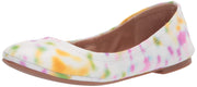 Lucky Brand Emmie Sol Multi White Ballet Leather Flat Slip On Rounded Toe Shoe