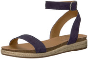 Lucky Brand Garston Flat Moroccan Blue Suede Low Wedge Sandals