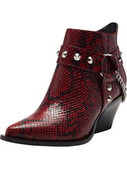 Jessica Simpson Zayrie Wicked Red Western Fashion Ankle Side Zip Block Heel Boot