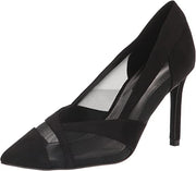 Nine West Evani Black Stiletto Heel Slip On Pointed Toe Mesh Fashion Pumps