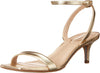 Sam Edelman Rayelle Gold Leaf Square Toe Buckle Ankle Strap Kitten Heel Sandals