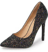 Lauren Lorraine Susan Black Multi Sparkling Glitter Pointy Toe Stiletto Pumps
