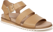 Dr. Scholl's Island Glow Warm Tan Ankle Strap Rounded Open Toe Flats Sandals