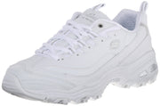 Skechers D'Lites FRES.5 START White Silver Memory Foam Lace-up Low Top Sneakers