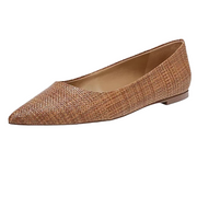 Sam Edelman Wanda Cuoio Brown Pointed Toe Slip On Leather Dress Ballet Flats