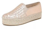 Sam Edelman Catherine Blush Leather Slip On Rounded Toe Espadrilles Flats Shoes