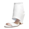 Cecelia New York Alexandra Pull-on Block Heeled Peep Toe Shootie WHITE