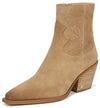 Sam Edelman Wilda Golden Caramel Stacked Block Heeled Pointed Toe Western Boots