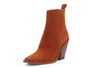 Vince Camuto Ackella Warm Caramel Pull On Squared Close Toe Block Heeled Boot