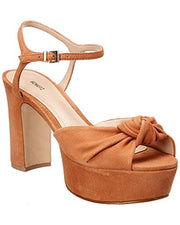 Schutz THALYTA Platform Toasted Nut Brown Suede Sandals